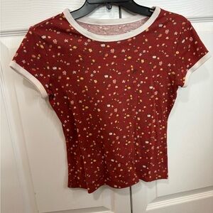 Arizona Jean Co Floral Red Women's Top
